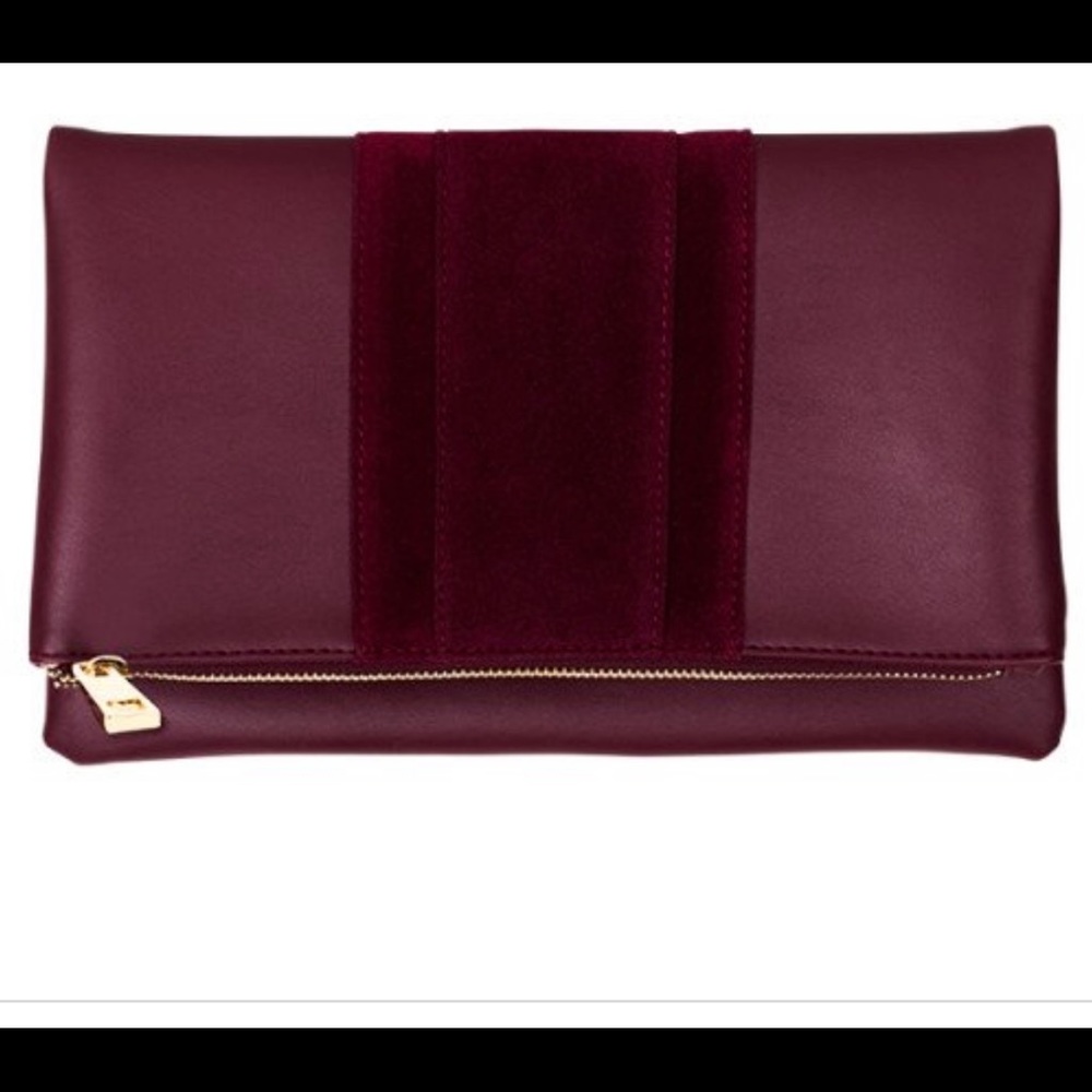 Summer & rose vegan leather burgundy clutch
